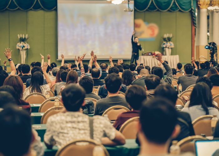 Attendees at a conference seminar