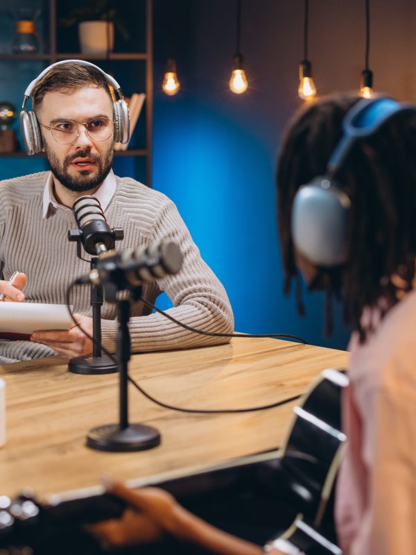 Podcast recording session in progress